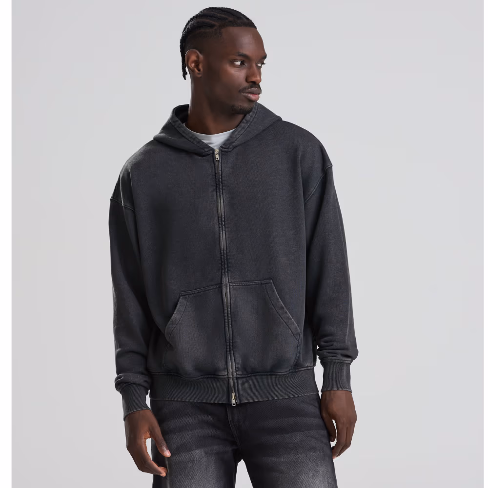 Sudadera Cremallera Capu Vintage Washed Zoodie